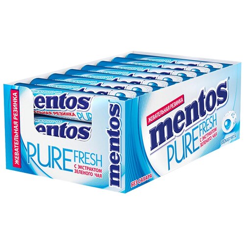 Жевательная резинка Mentos Pure Fresh Свежая мята, 15,5гх24шт/уп, 1 шт