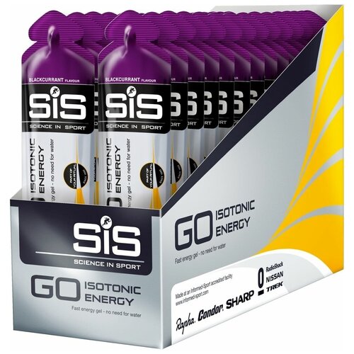 набор гелей variety pack go isotonic energy gels 7шт разных вкусов Набор гель изотонический углеводный, вкус Черная смородина, 30 шт. в коробке