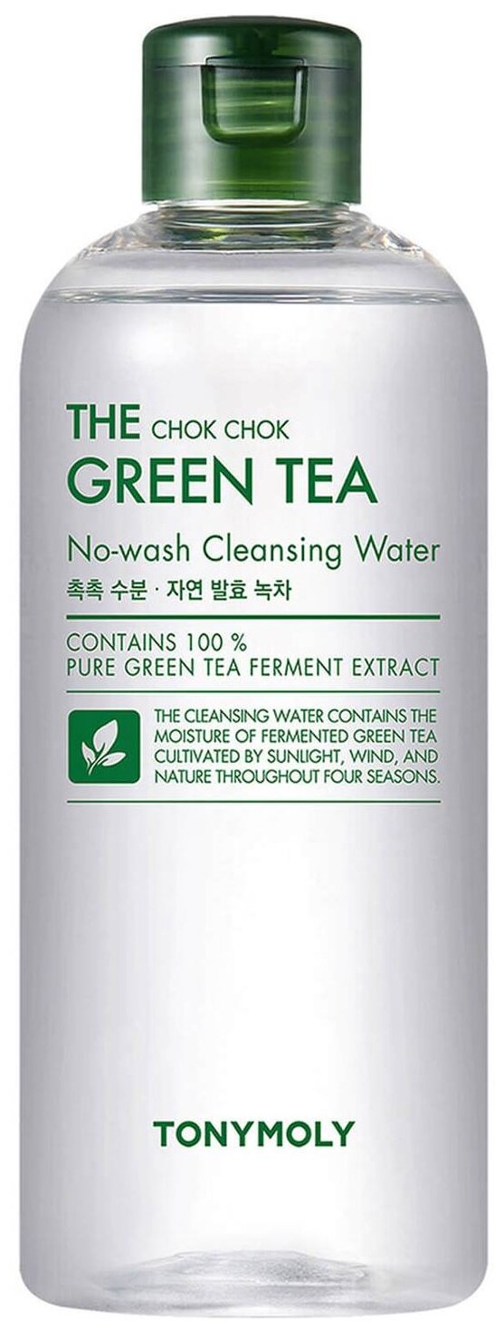 Tony Moly Мицеллярная вода для снятия макияжа с экстрактом зеленого чая The Chok Chok Green Tea No-Wash Cleansing Water, 500 мл