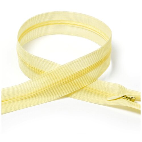 Молния пластиковая, потайная, №3, 50 см, цвет: F108 бледно-желтый (50 молний в комплекте) молния пластиковая потайная 3 50 см цвет f108 бледно желтый 50 молний в комплекте
