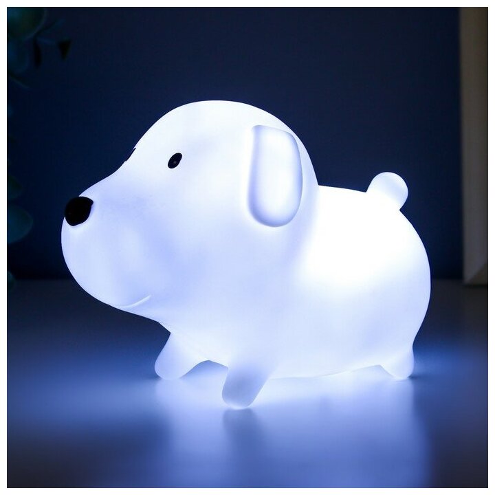 Ночник "Маленькая собачка" LED от батареек 3xLR44 белый 14,5х8 см - фотография № 3