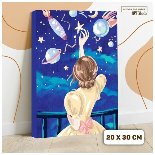 фото Картина по номерам на холсте с подрамником "ночное небо" 20х30 см./в упаковке шт: 1 школа талантов