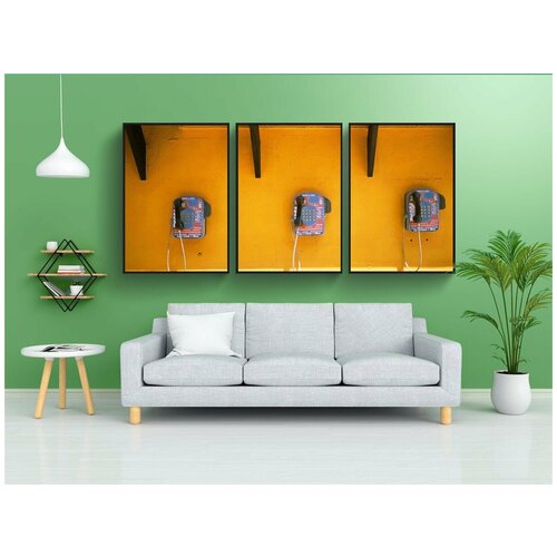 фото Набор модулных постеров для интерьера "телефоны, колл-центр, общественный" 60x90 см. в тубусе, без рамки lotsprints