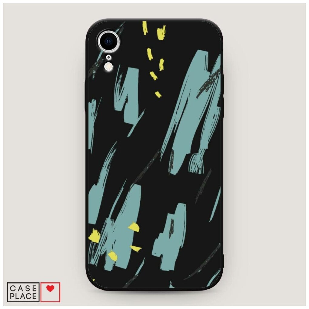Матовый силиконовый чехол "Мазки краски арт" на Apple iPhone XR (10R) / Айфон Икс Р