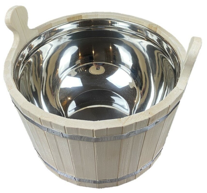 Шайка для бани нержавейка 15 литров