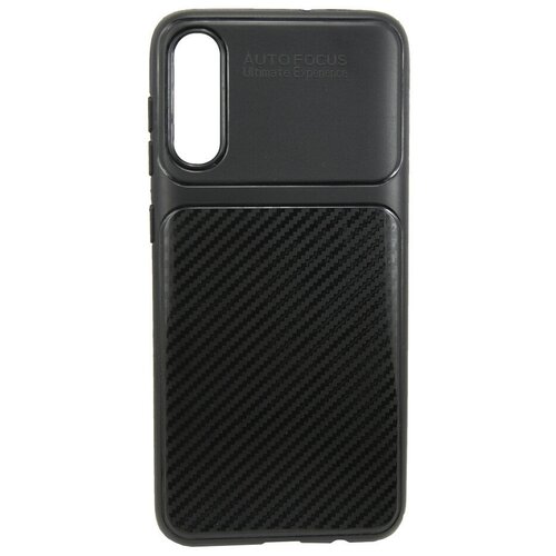 Накладка силиконовая Auto Focus для Samsung Galaxy A50 / A50s / A30s под карбон черная