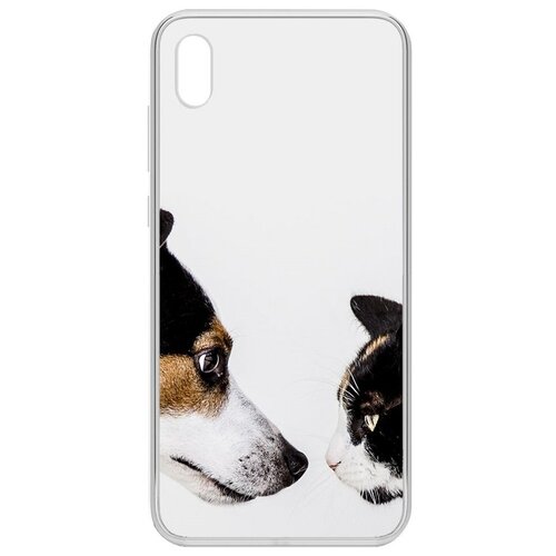 Чехол-накладка Krutoff Clear Case Собаки против кошек для Huawei Y5 (2019)/Honor 8S/8S Prime чехол накладка clear case brawl stars плохиш базз для huawei y5 2019 honor 8s 8s prime