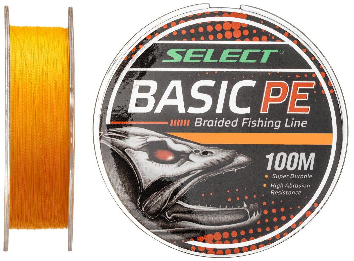 Шнур Select Basic PE 4x 100m (оранжевый) 0.14mm 15LB/6.8kg