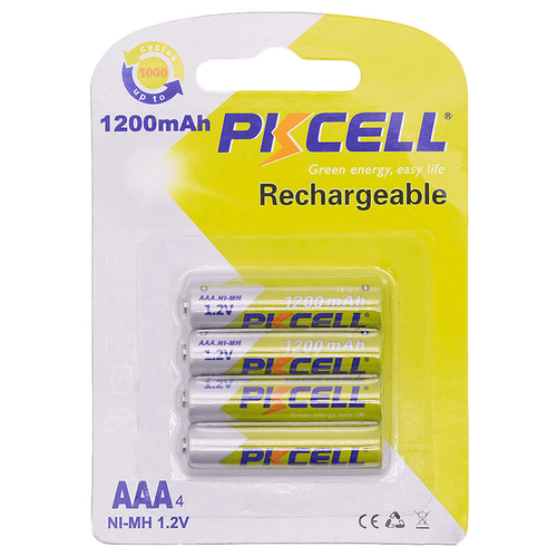 Аккумуляторные батарейки Pkcell AAA Ni- MH Мизинчиковые 1200mAh (4 шт