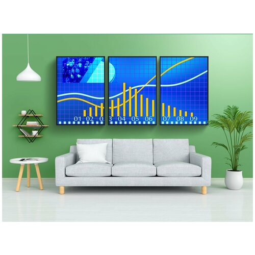 фото Набор модулных постеров для интерьера "статистика, прозрачность, компания" 60x90 см. в тубусе, без рамки lotsprints