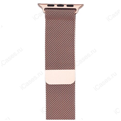 Ремешок Guardi Milanese Loop для Apple Watch 42/44 мм миланское плетение розовое золото