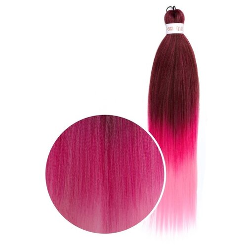 Queen Fair пряди из искусственных волос Sim-Braids трехцветный, бордовый/светло-розовый/розовый