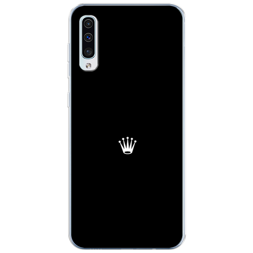 Силиконовый чехол на Samsung Galaxy A30s / Самсунг Гэлакси А30s Белая корона на черном фоне
