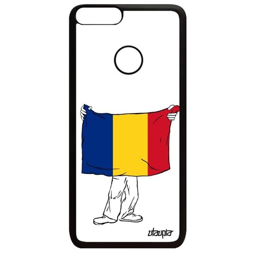 фото Защитный чехол на // huawei p smart 2018 // "флаг румынии с руками" стиль страна, utaupia, белый