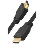 HDMI кабель - HDMI FaisON KH-43 QUICK, 2.0м, плоский, пластик, силикон, версия 1.4, 3D, 1080P, цвет: чёрный - изображение