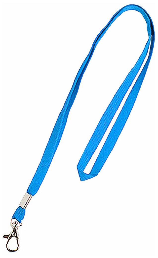Ланьярд Badgestock - тканевая лента для бейджа с карабином-люкс 11 мм под печать, голубой, 10 шт/Держатель для пропуска/шнурок для школьного бейджика