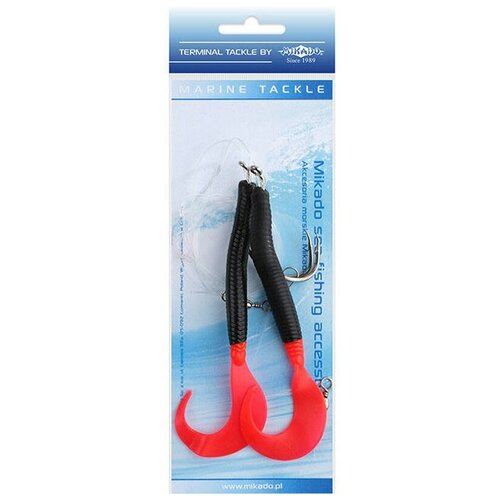 морская оснастка mikado pilk d twist rig 14см крючок 8 0 2шт black red арт ls a075 14 04 Морская оснастка Mikado PILK D-TWIST RIG 14см, крючок № 8/0 (2шт.) BLACK/RED