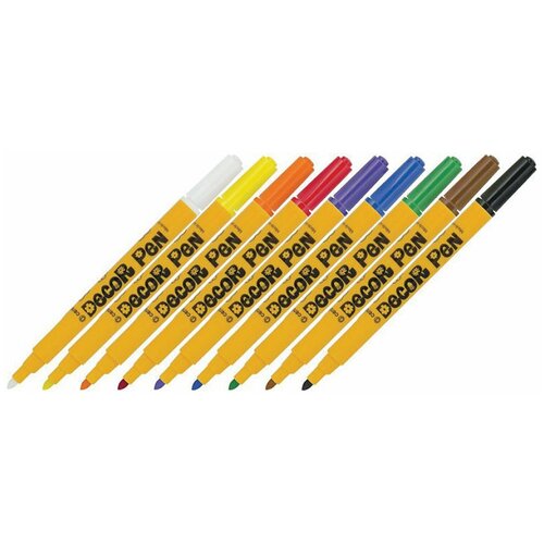 Маркеры для декорирования 8 цветов + 1 белый CENTROPEN «Decor Pen», 1,5 мм, 2738