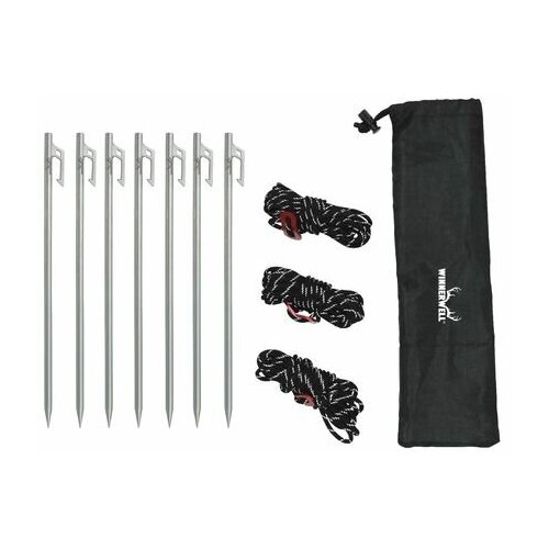 Набор колышков для палатки Winnerwell Guyline Peg Set (7 шт. чехол, оттяжки)