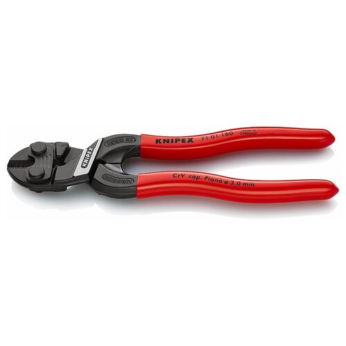 фото Knipex cobolt® s болторез компактный, 160 мм, рез: мягкая проволока d 5.3 мм, проволока средней твёрдости d 4.4 мм, твёрдая проволока d 3.2 мм, рояльная струна (hrc 59) d 3 мм, чёрный, 1к ручки