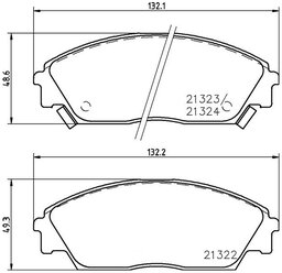 Дисковые тормозные колодки передние NISSHINBO NP8021 для Honda (4 шт.)