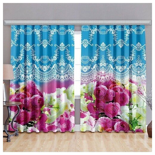 фото Комплект штор Голубая мечта 150*270 (2) + тюль 150*270 (2) (МарТекс)