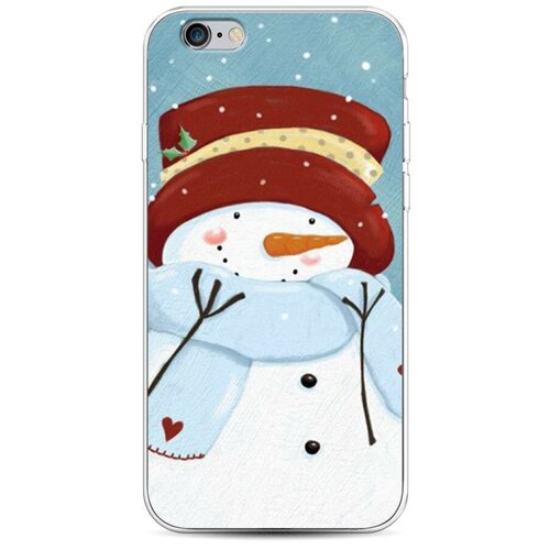 фото Силиконовый чехол "застенчивый снеговик" на apple iphone 6s / айфон 6s case place