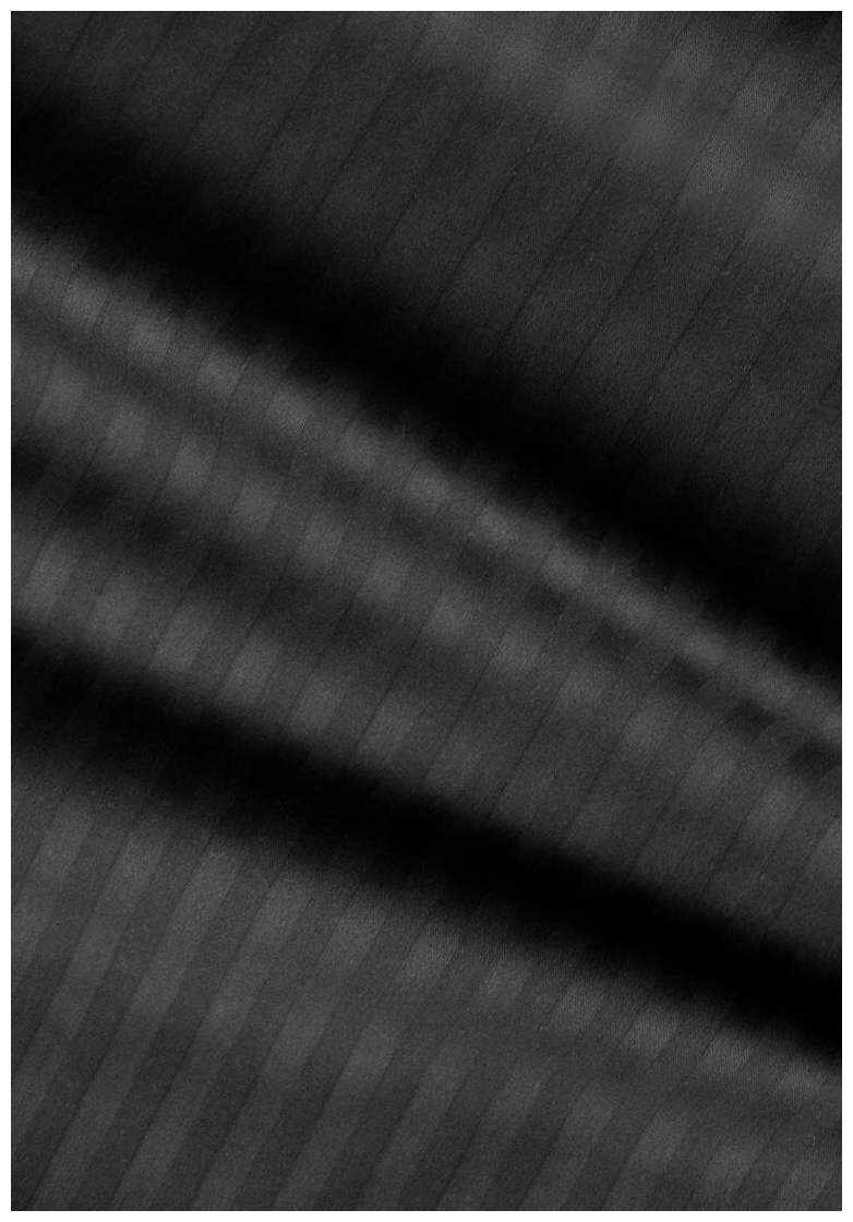 Комплект постельного белья Verossa Stripe, евростандарт, страйп-сатин, black - фотография № 2