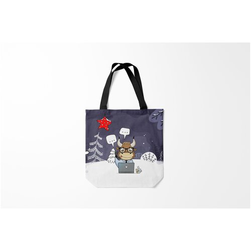 фото Сумка-шоппер / 40х40 см / праздники / новый год офисный бык менеджер burnettie