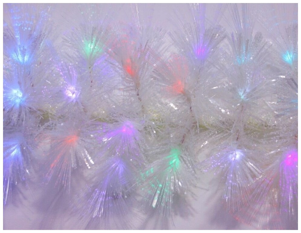 Оптиковолоконная гирлянда белая, разноцветные светодиоды, мерцающая, 200 см, Edelman, Luca