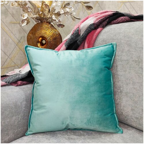 Декоративная подушка Plush pillow, 45х45, цвет яркий с бирюзовым оттенком