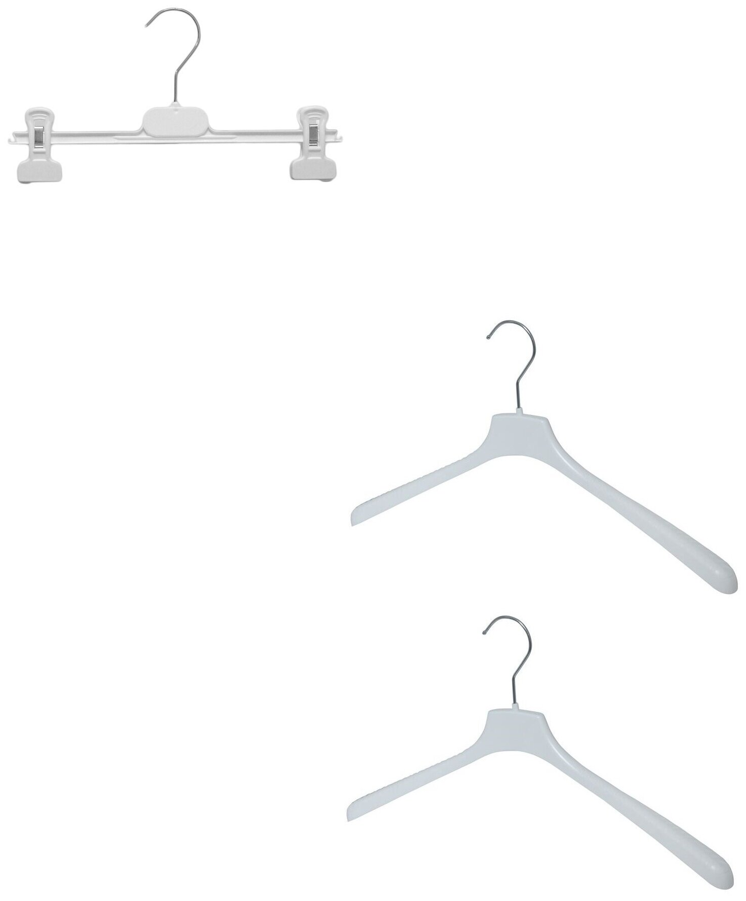 Вешалки Valexa Набор (для детской одежды СМ-33 2 шт 330ммх28мм+ брючная БВ-4 1 шт 300ммх10мм) белые