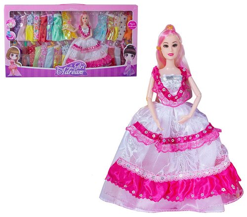 Кукла модница Принцесса 29 см с набором одежды с гардеробом с нарядами 660A1 Tongde