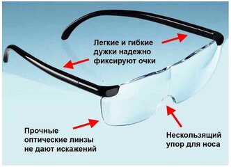 Лупа очки увеличительные орбита, фокус зрения, принадлежности для рукоделия, работы, чтения Расстояние между дужками: 14 см