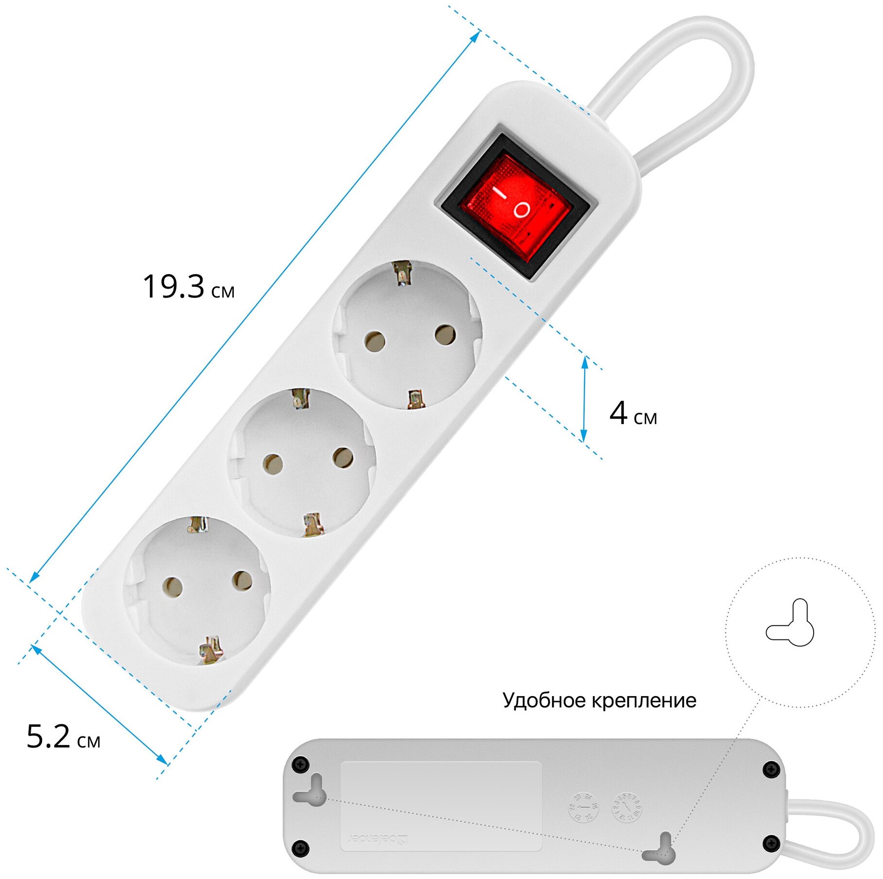 Удлинитель Defender 5 м 3 розетки 99235 - фото №5