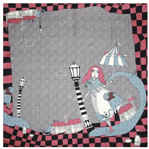 фото Платок fabretti,90х90 см, розовый