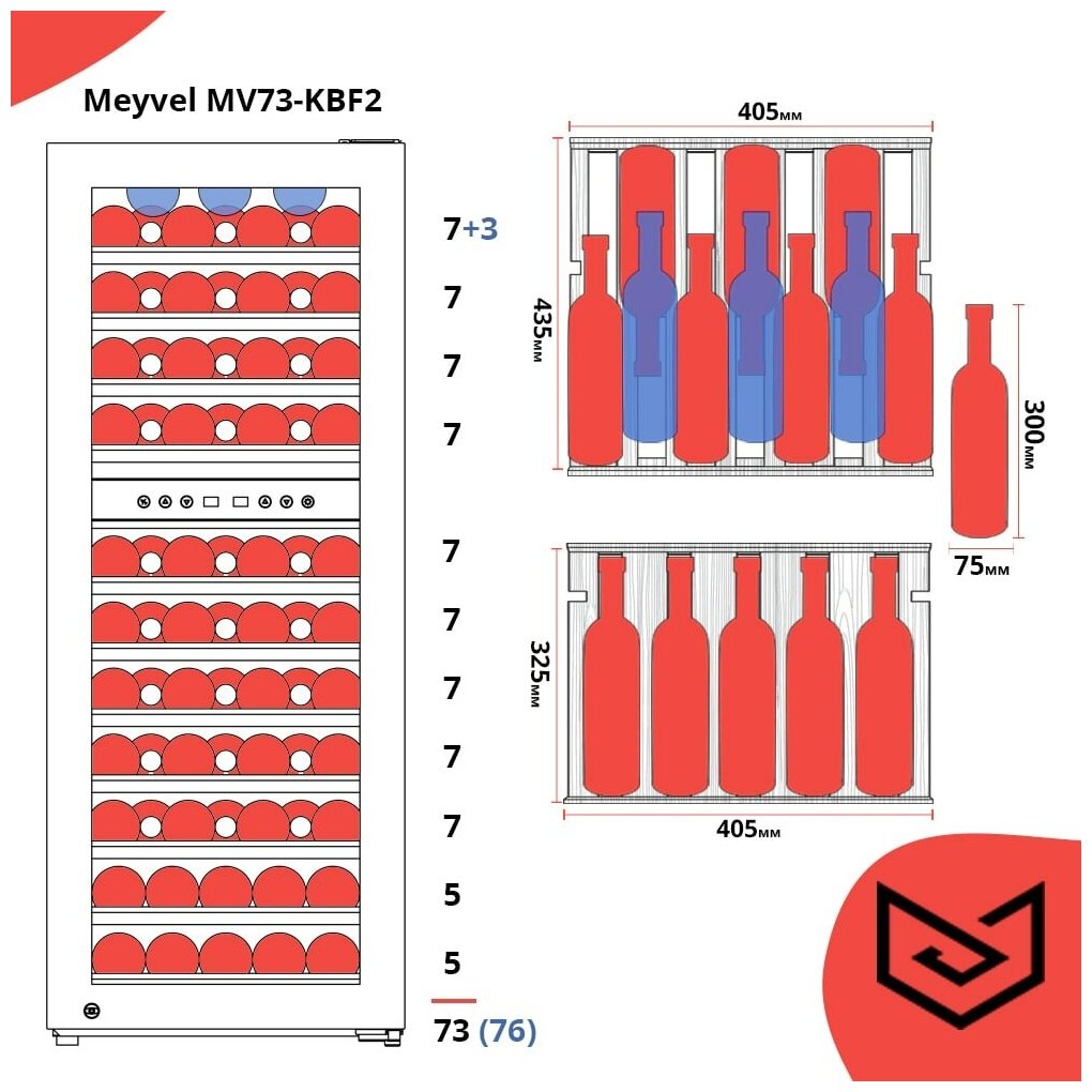 Винный шкаф Meyvel MV73-KBF2