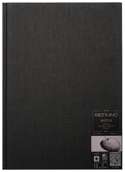 Блокнот для зарисовок Fabriano Sketchbook 110г/м. кв 25x35,3см мелкозернистая 80 листов