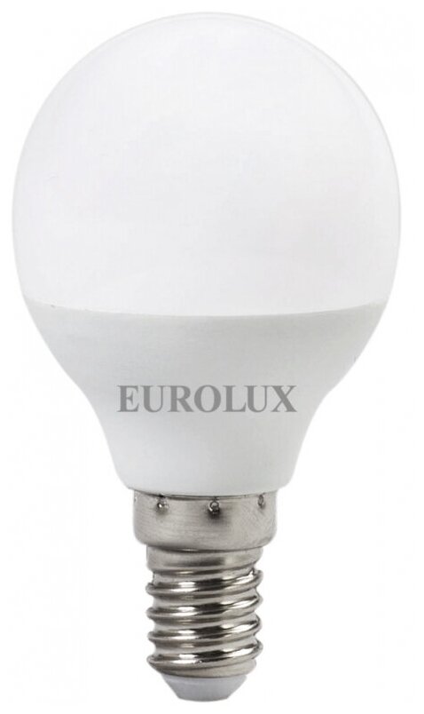 Лампа светодиодная шар, 7Вт, нейтральный, Е14 EUROLUX LL-E-G45-7W-230-4K-E14