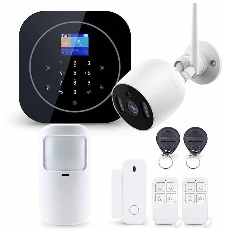 Комплект беспроводной охранной WIFI/GSM видео сигнализации Страж G12 Видео + TA20 для дома квартиры дачи коттеджа гаража