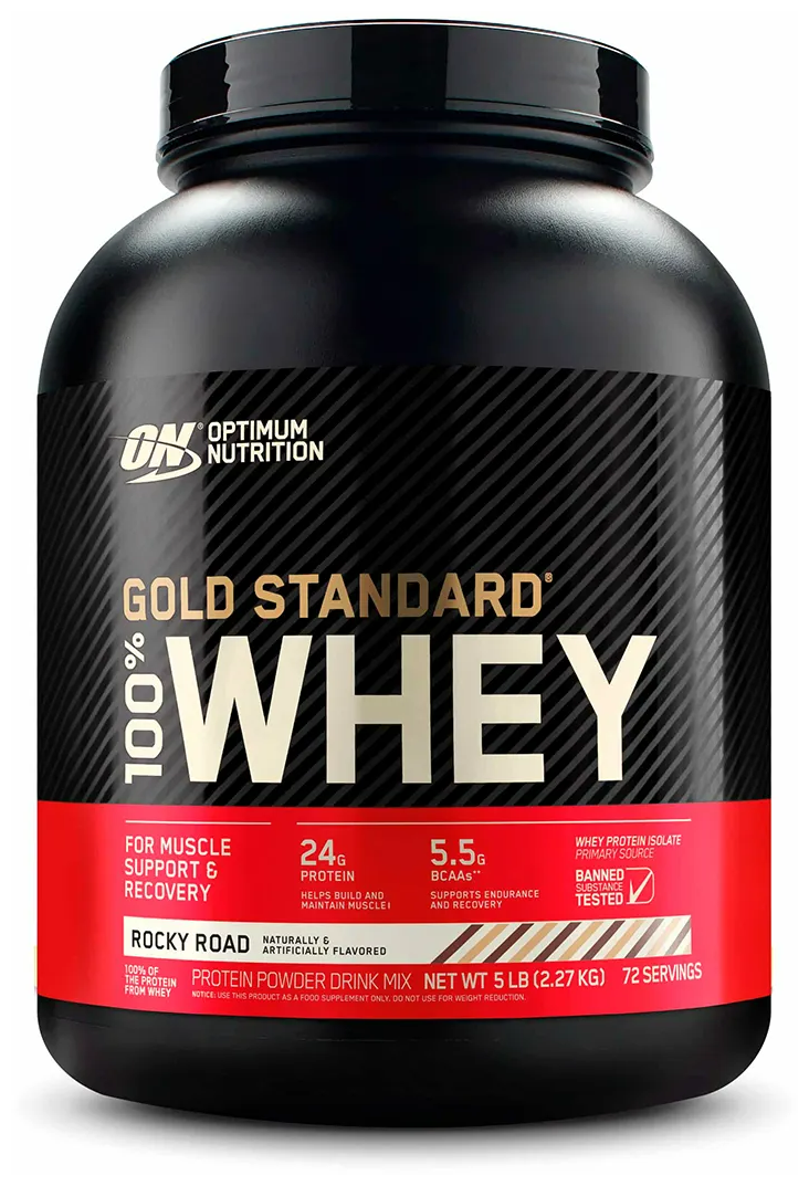 Optimum Nutrition 100% Whey Gold standard, 2270 г (Роки-роуд)