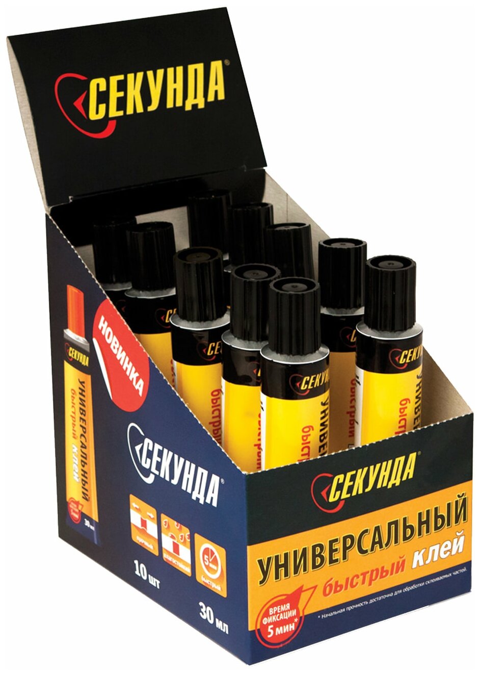 фото Клей универсальный секунда "5 минут", 30 мл, в шоу-боксе, 403-197