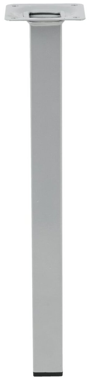 Ножка квадратная 300х25 мм сталь максимальная нагрузка 50 кг цвет серый - фотография № 1