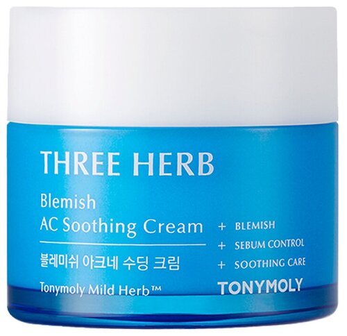 TONY MOLY Three Herb Blemish AC Soothing Cream Растительный крем для проблемной кожи, 80 мл.