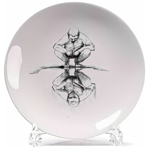 фото Тарелка coolpodarok знаки зодиака близнецы чб крутой