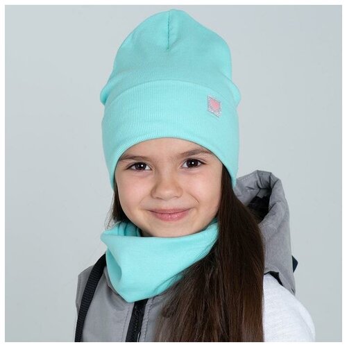 Шапка для девочки А.ШД20-18621381, цвет мятный, размер 54-58 6478893