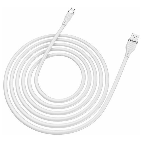 Дата-кабель Hoco U72 USB-MicroUSB, 1.2 м, белый кабель hoco u57 usb microusb 2 4 а 1 2 м плоский белый