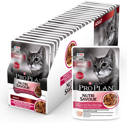 Влажный корм для взрослых кошек Pro Plan Nutri savour, с уткой 26 шт. х 85 г (кусочки в соусе)
