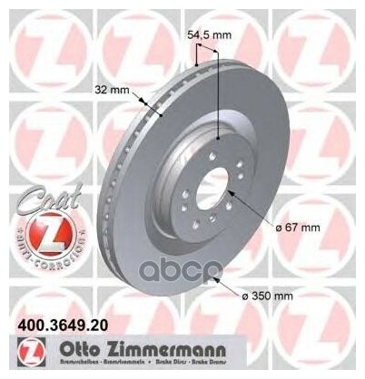 Тормозной Диск Zimmermann арт. 400.3649.20