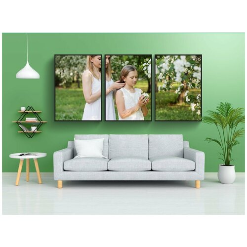 фото Набор модулных постеров для интерьера "мама, дочь, семья" 60x90 см. в тубусе, без рамки lotsprints